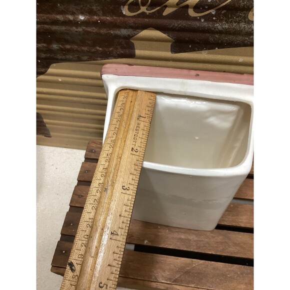 Sanmyro Japan Vntage Porcelain Decorative Planter Apple Girl With Umbrella - Picture 7 of 11